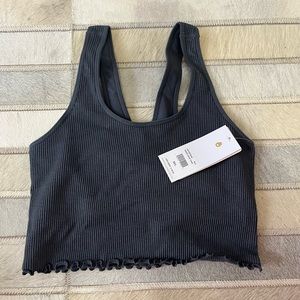 Spiritual Gangster Armor Tank Slate  | Ribbed crop yoga top  | Size M/L |